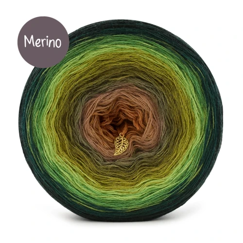 KOKONEK Merino 9K 24 - Butelkowa zieleń/ciemna zieleń/zieleń/jasna zieleń/oliwka/guacamole/khaki/ciemny beż/karmel melanż / 3 nitki / 1400 m / 300 g