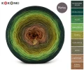 KOKONEK Merino 9K 24 - Butelkowa zieleń/ciemna zieleń/zieleń/jasna zieleń/oliwka/guacamole/khaki/ciemny beż/karmel melanż / 3 nitki / 1400 m / 300 g