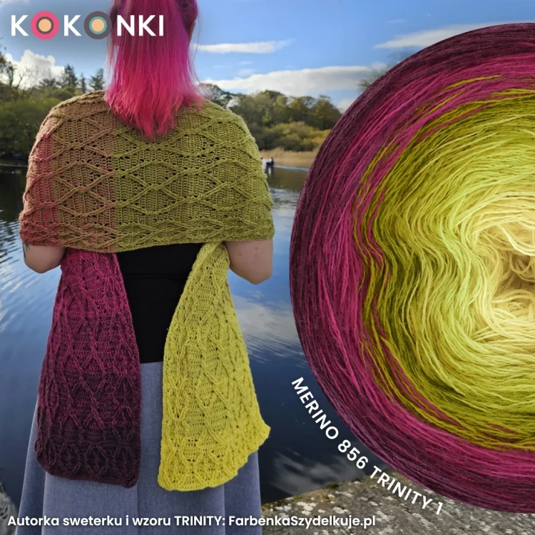 KOKONEK Merino 856 Trinity 1 - Burak/fuksja/oliwka/limetka/cytrynowy