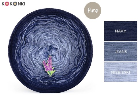 KOKONEK_Pure P198 - Navy/jeans/niebieski  / 3 nitki / 1200 m / 240 g - GOTOWY