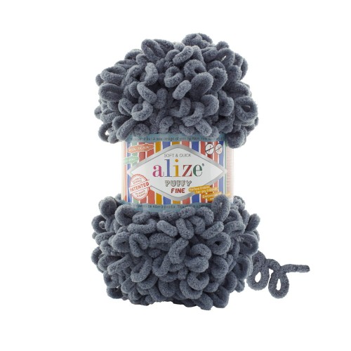 Włóczka Alize Puffy Fine 087 / ciemny szary