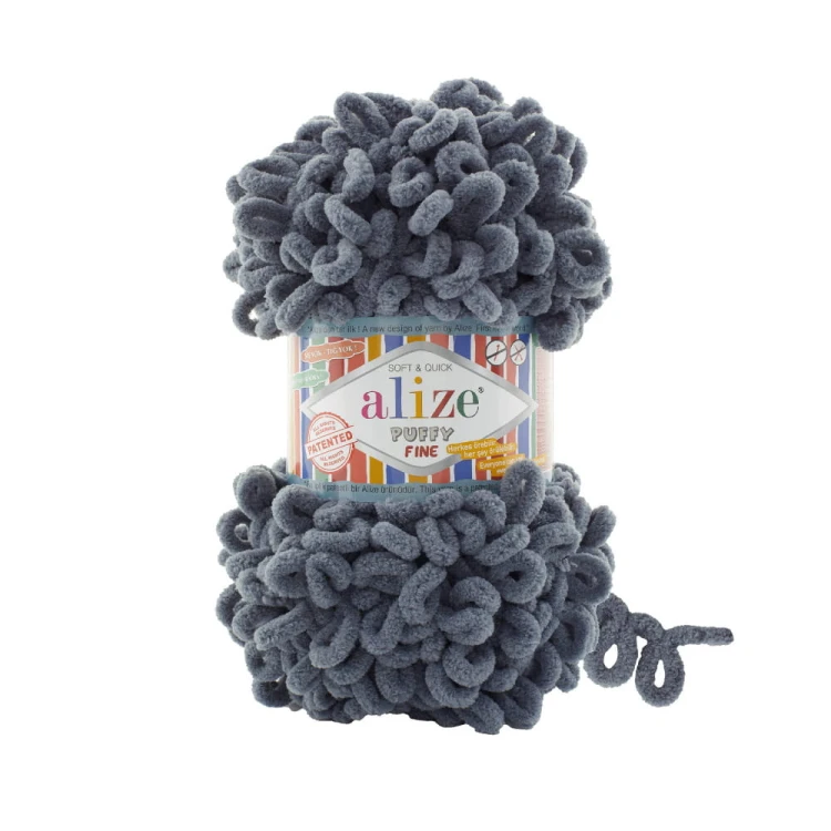 Włóczka Alize Puffy Fine 087 / ciemny szary