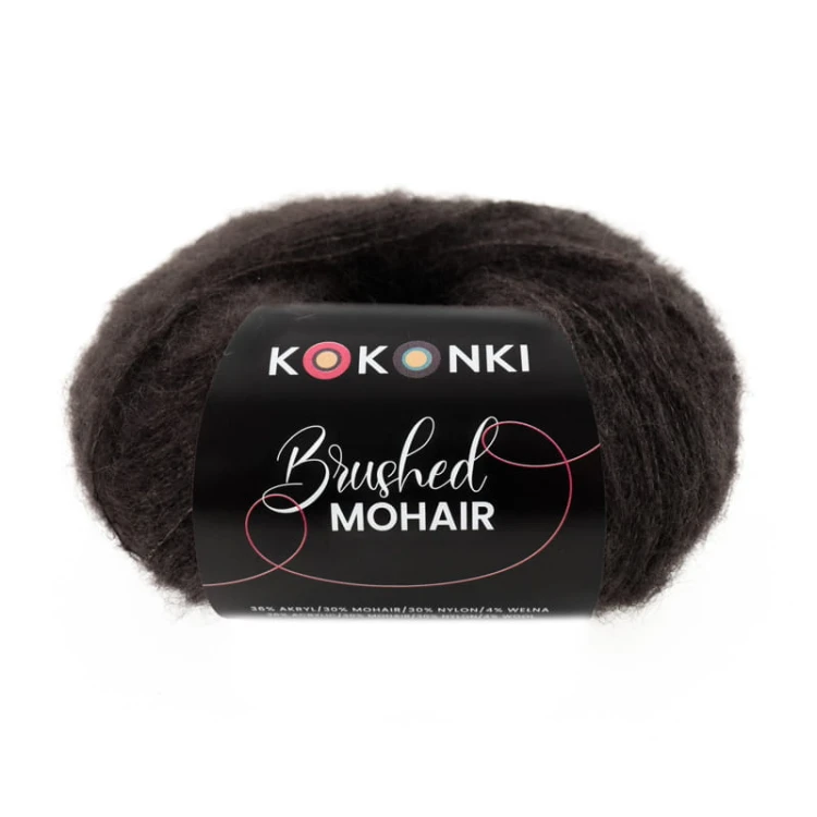 Włóczka KOKONKI Brushed Mohair 033 / gorzka czekolada