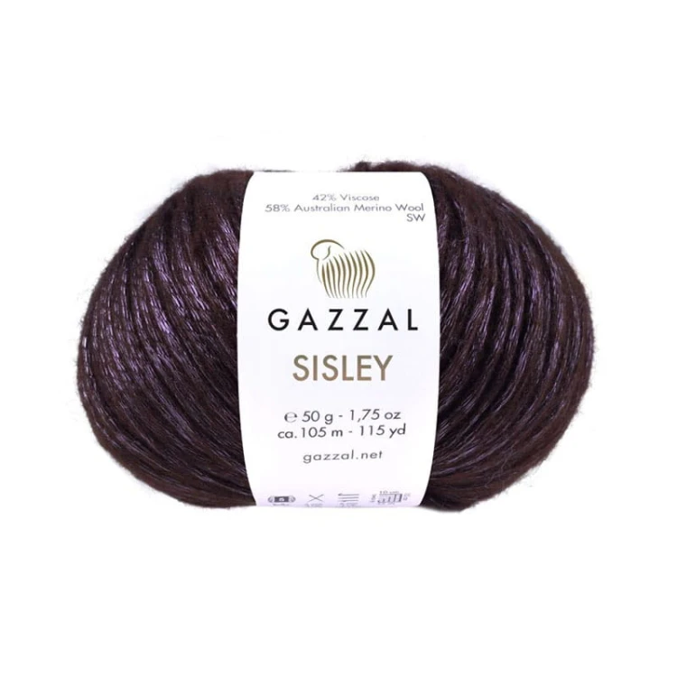 Włóczka Gazzal Sisley 5715 / czekolada z fioletem