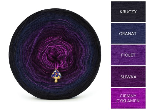 KOKONEK Merino 863 Kotek i motek Nathalie 06 - Kruczy/granat/fiolet/śliwka/ciemny cyklamen