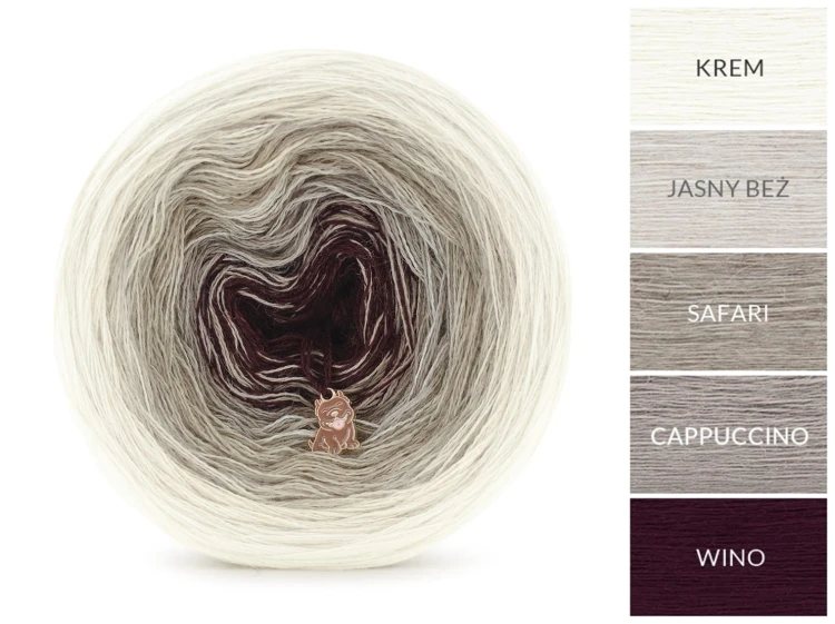 KOKONEK Merino 859 Kotek i motek Nathalie 02 - Krem/jasny beż/safari/cappuccino/wino