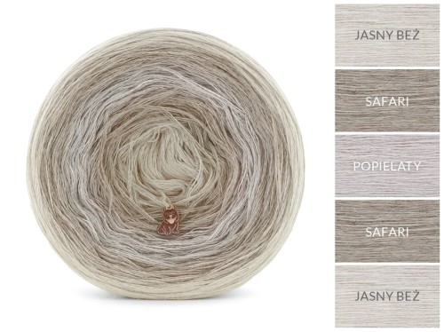 KOKONEK Merino 865 Kotek i motek Nathalie 08 - Jasny beż/safari/popielaty/safari/jasny beż