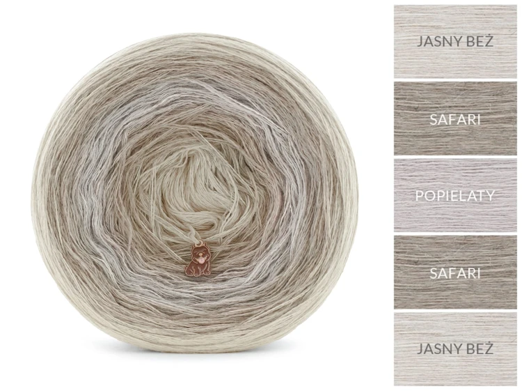 KOKONEK Merino 865 Kotek i motek Nathalie 08 - Jasny beż/safari/popielaty/safari/jasny beż