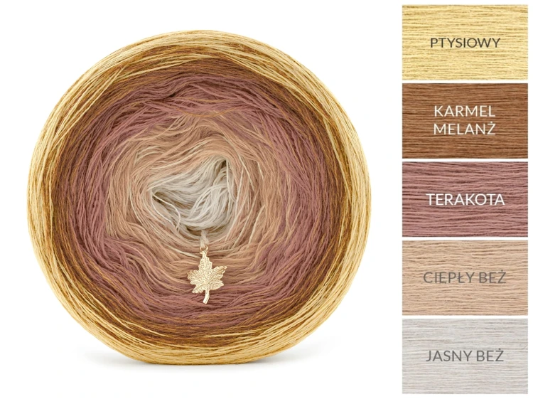 KOKONEK Merino 867 Kotek i motek Nathalie 10 - Ptysiowy/karmel melanż/terakota/ciepły beż/jasny beż