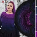 Zestaw na sweter/kardigan Nathalie od Kotek i motek 06 / Kokonki Merino / Kruczy/granat/fiolet/śliwka/ciemny cyklamen