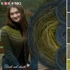 Zestaw na sweter/kardigan Nathalie od Kotek i motek 12 / Kokonki Merino / Petrol melanż/ciemne khaki/khaki melanż/khaki/oliwka