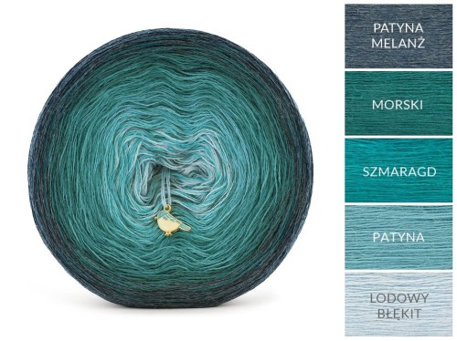KOKONEK Merino 866 Kotek i motek Nathalie 09 - Patyna melanż/morski/szmaragd/patyna/lodowy błękit