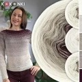 Zestaw na sweter/kardigan Nathalie od Kotek i motek 02 / Kokonki Merino / Krem/jasny beż/safari/cappuccino/wino + wzór PDF
