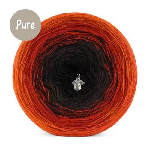 KOKONEK_Pure P190 - Marchewka/czerwień/czekolada/czerń, 3 nitki, 1200 m, 240 g - GOTOWY