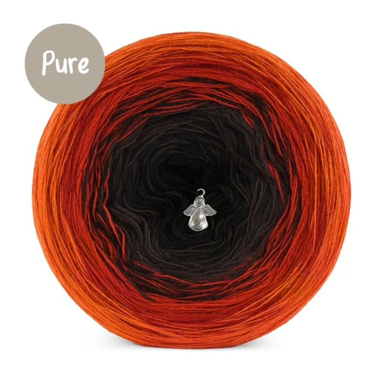KOKONEK_Pure P190 - Marchewka/czerwień/czekolada/czerń, 3 nitki, 1200 m, 240 g - GOTOWY