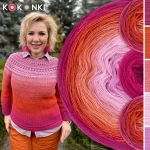 Zestaw na sweter/kardigan Nathalie od Kotek i motek 05 / Kokonki Merino / Fuksja/rudy/jasna malwa/landrynka/chłodny róż + wzór PDF  
