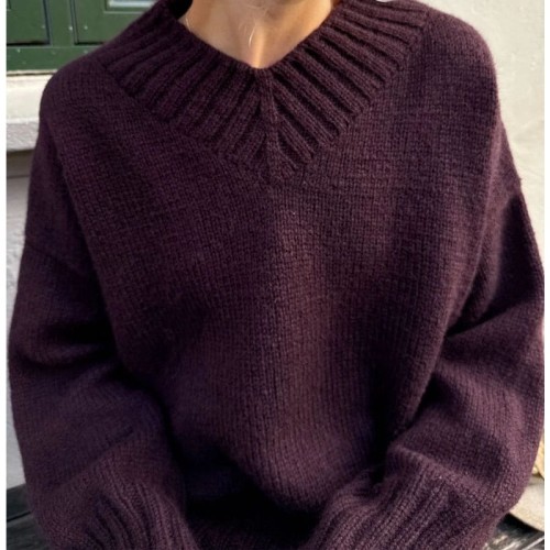 Wzór PetiteKnit / Hannah Sweater V-neck - w języku angielskim + tłumaczenie PL