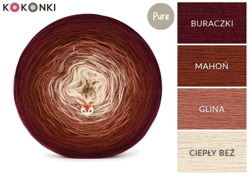 KOKONEK Pure P219 - Buraczki/mahoń/glina/ciepły beż