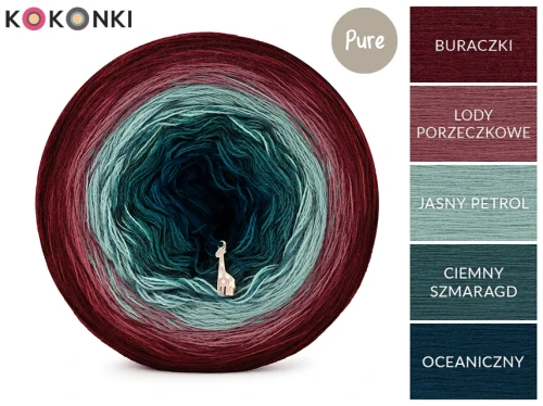 KOKONEK Pure P228 - Buraczki/lody porzeczkowe/jasny petrol/ciemny szmaragd/oceaniczny