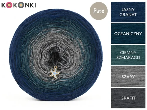 KOKONEK Pure P229 - Jasny granat/oceaniczny/ciemny szmaragd/szary/grafit