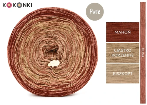 KOKONEK Pure Rare PR003 - Mahoń/ciastko korzenne/biszkopt + nitka glina (3 nitki + 1)