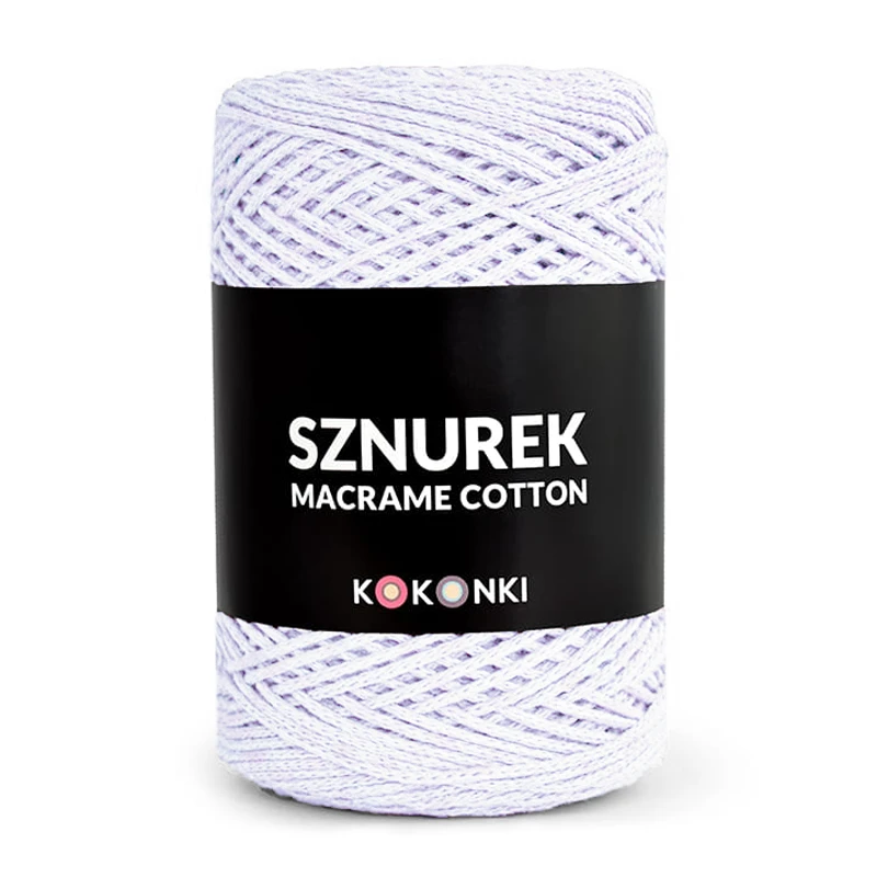 Sznurek Macrame Cotton by KOKONKI 2mm / rolka 200m / 247 lawenda melanż