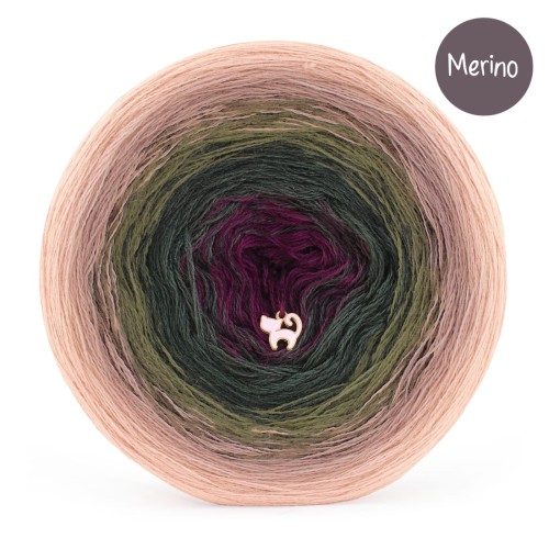KOKONEK_Merino 841 - Łososiowy/zgaszona morela/khaki/ciemne khaki/burak