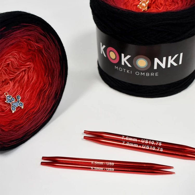 Zestaw drutów wymiennych KnitPro Red Wave 13 cm / 33010