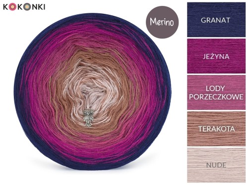 KOKONEK_Merino 843 - Granat/jeżyna/lody porzeczkowe/terakota/nude