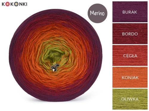 KOKONEK_Merino 845 - Burak/bordo/cegła/koniak/oliwka