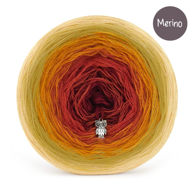 KOKONEK_Merino 846 - Ptysiowy/złoty/miodowy/cegła/bordo