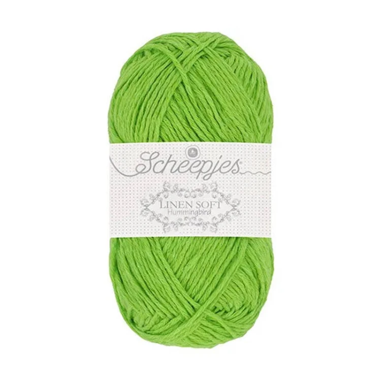 Włóczka Scheepjes Linen Soft 50g - 627 - zielone jabłuszko