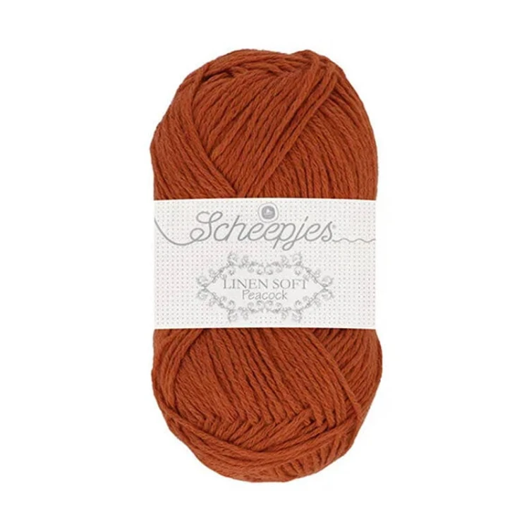 Włóczka Scheepjes Linen Soft 50g - 609 - rudy