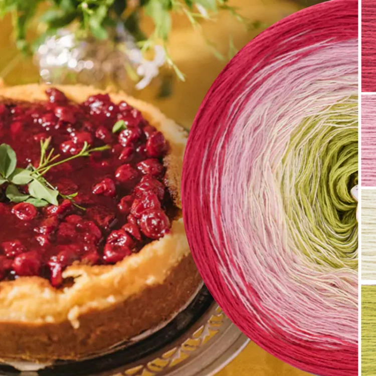 KOKONEK_NATURE NT566 Cherry pie - Magenta/malinowy róż/migdał/awokado
