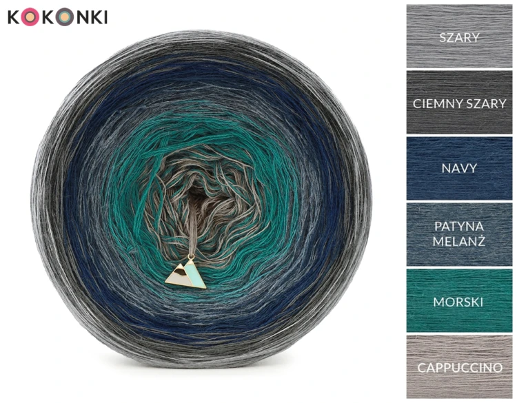 KOKONEK Merino 861 Biedulek - Szary/ciemny szary/navy/patyna melanż/morski/cappuccino