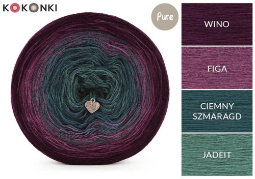 KOKONEK Pure P230 - Wino/figa/ciemny szmaragd/jadeit