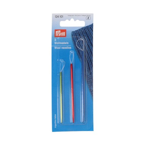 Igły do wełny z pętelką Prym 124101 / aluminium / 3 szt