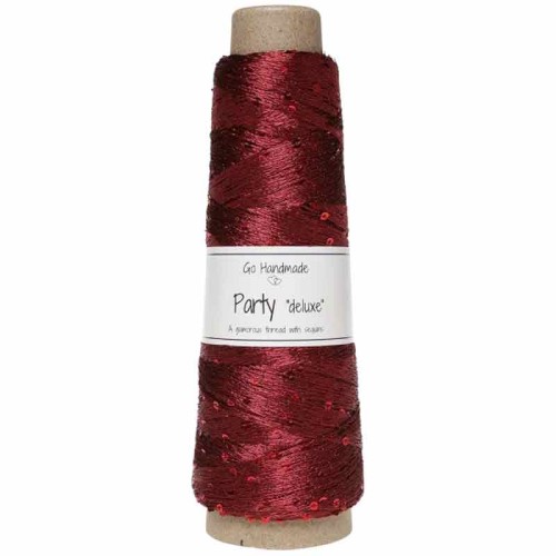 Włóczka / nić  z cekinami Go Handmade Party "deluxe" 18154 / burgund