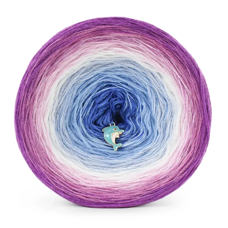 KOKONEK Merino 871 by Golba 02 - Cyklamen/wrzos/jasny róż/biel/jasny błękit/błękit/niebieski