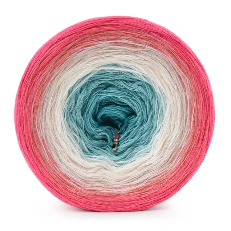 KOKONEK Merino 870 by Golba 01 - Bajeczny róż/jasna malwa/nude/krem/patyna/szmaragd