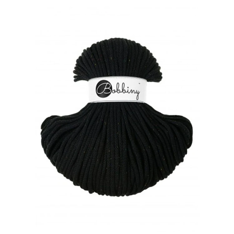 Sznurek pleciony bawełniany Bobbiny Premium / Księżycowy pył / Midnight Dust / 5mm / 100m