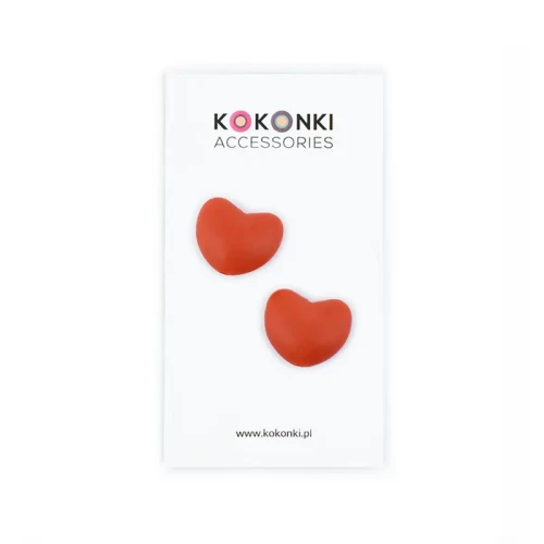 Stopery do drutów Kokonki Accessories / serduszko / czerwień / 2 szt.