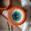 KOKONEK Merino 872 by Golba 03 - Rudy/kurkuma/krem/ciemna mięta/absynt