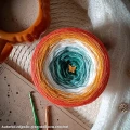 KOKONEK Merino 872 by Golba 03 - Rudy/kurkuma/krem/ciemna mięta/absynt