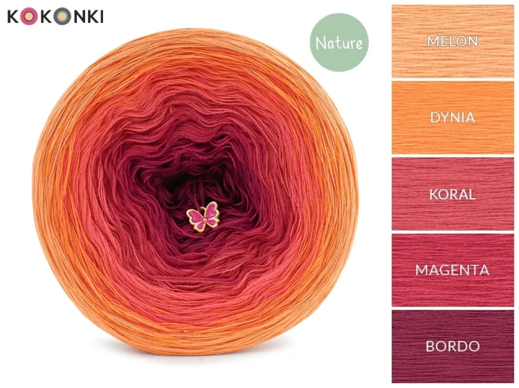 KOKONEK Nature NT100 Anushka - Melon/dynia/koral/magenta/bordo