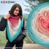 KOKONEK Merino 870 by Golba 01 - Bajeczny róż/jasna malwa/nude/krem/patyna/szmaragd