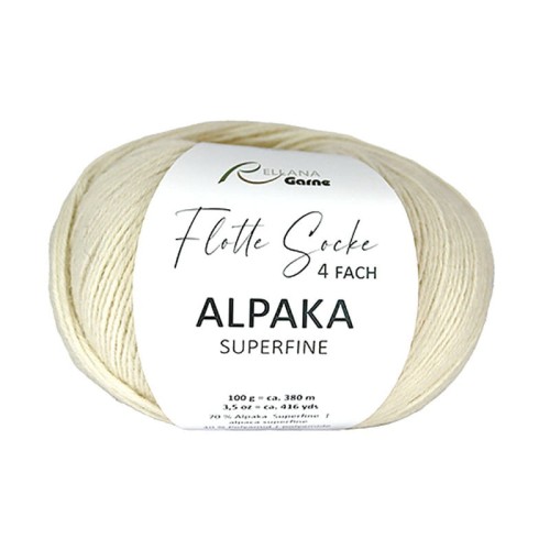 Włóczka skarpetkowa Rellana 4-fach Alpaka Superfine 3130 / krem