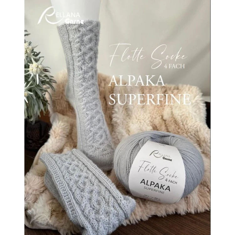 Włóczka skarpetkowa Rellana 4-fach Alpaka Superfine 3134 / chłodny beż