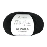 Włóczka skarpetkowa Rellana 4-fach Alpaka Superfine 3133 / czerń