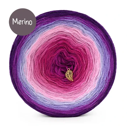 KOKONEK Merino 9K 02 - Śliwka/ciemny cyklamen/jasny fiolet/lawenda/landrynka/chłodny róż/piwonia/fuksja/jeżyna / 3 nitki / 1400 m / 300 g